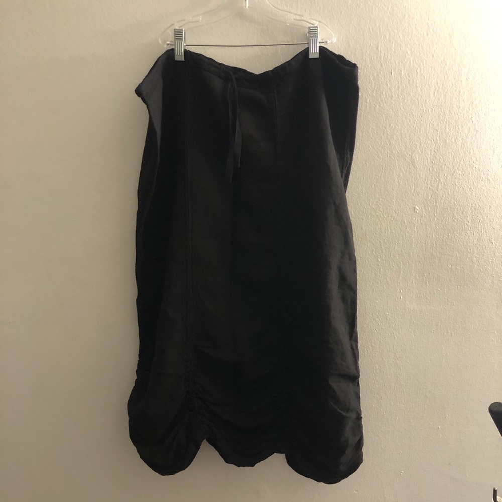 Cut + Loose Black Linen Drawstring Skirt
